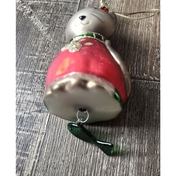 2~blown glass christmas Cat Kitty ornaments - Picture 4 of 10